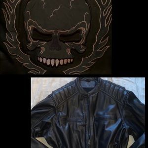 Leather Motorcycle Jacket. Men’s 4XL